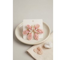 Pembe Renk Orkide Model Organze Küpe TJ-BKP11988
