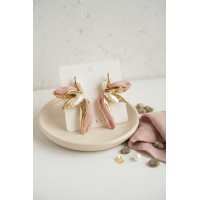 Pembe Renk Lotus Yaprak Model Kadın Küpe TJ-BKP11995