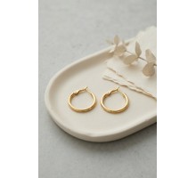 316L Çelik Gold Renk 22 mm Halka Küpe TJ-BKP12005