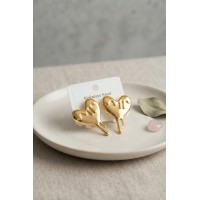 316L Çelik Gold Renk Melting Heart Model Küpe TJ-BKP12020