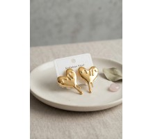 316L Çelik Gold Renk Melting Heart Model Küpe TJ-BKP12020