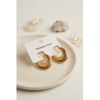316L Çelik Gold Renk Halka Model Küpe TJ-BKP12021