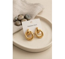 316L Çelik Gold Renk Halka Model Küpe TJ-BKP12023