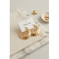 316L Çelik Gold Renk Bohem Halka Model Küpe TJ-BKP12027