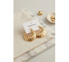 316L Çelik Gold Renk Bohem Halka Model Küpe TJ-BKP12027