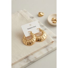 316L Çelik Gold Renk Bohem Halka Model Küpe TJ-BKP12027