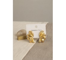 316L Çelik Gold Renk Vintage 3D Dalgalı Model Küpe TJ-BKP12038