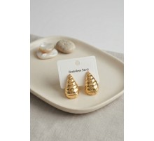 316L Çelik Gold Renk Vintage Damla Model Küpe TJ-BKP12039