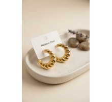 316L Çelik Gold Renk Retro Model Kalın Gövdeli Küpe TJ-BKP12049