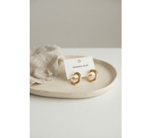 316L Çelik Gold Renk Vintage Kıvrımlı Halka Model Küpe TJ-BKP12054