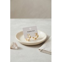316L Çelik Gold Renk Çiçek Halka Model Küpe TJ-BKP12057