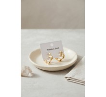 316L Çelik Gold Renk Çiçek Halka Model Küpe TJ-BKP12057