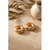 316L Çelik Gold Renk Çiftli Earcuff Küpe TJ-BKP12064