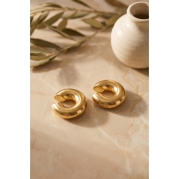 316L Çelik Gold Renk Çiftli Earcuff Küpe TJ-BKP12064
