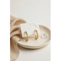 Gold Renk Zirkon Taşlı Messika Model Halka Kadın Küpe TJ-BKP12114