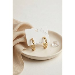 Gold Renk Zirkon Taşlı Messika Model Halka Kadın Küpe TJ-BKP12114