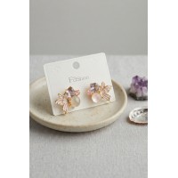 Kelebek Model Mor Zirkon Taşlı Kadın Küpe TJ-BKP12129