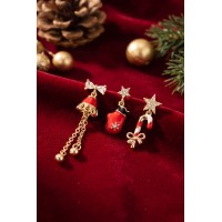 Christmas Koleksiyonu Zirkon Taşlı Yılbaşı Küpe TJ-BKP12179