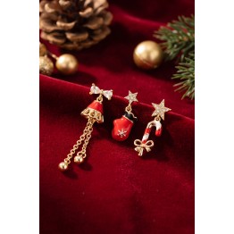 Christmas Koleksiyonu Zirkon Taşlı Yılbaşı Küpe TJ-BKP12179