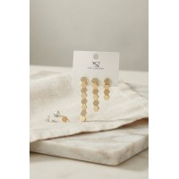 Pirinç Gold Renk Petek Model Kadın Küpe Seti TJ-BKP12187