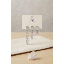 Pirinç Gümüş Renk Petek Model Kadın Küpe Seti TJ-BKP12188