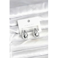 Gümüş Renk Damla Küpe 24 mm TJ-BKP12196