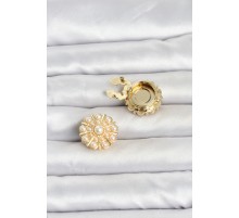 Vintage Model Gold Renk Düğme veya Manşet Broşu TJ-BR486