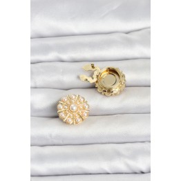 Vintage Model Gold Renk Düğme veya Manşet Broşu TJ-BR486
