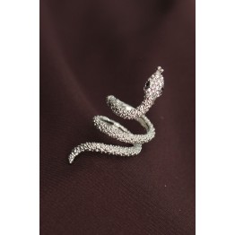 Ayarlanabilir Silver Renk Zirkon Taşlı Yılan Yüzük TJ-BYK2236