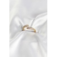 Zirkon Taşlı Gold Renk Pirinç Yüzük TJ-BYK4185