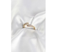 Zirkon Taşlı Gold Renk Pirinç Yüzük TJ-BYK4185