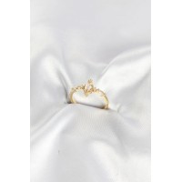 Gold Renk Vintage Model Zirkon Taşlı Yüzük TJ-BYK4187