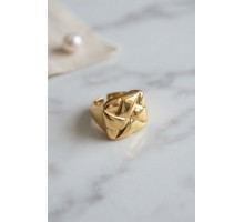 Geometrik Origami Tasarımlı Ayarlanabilir Gold Renk Yüzük TJ-BYK4221