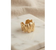Damla Dilimli Gövde Gold Renk Bohem Yüzük TJ-BYK4234