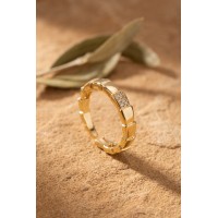 Gold Renk Yılan Model Zirkon Taşlı Kadın Yüzük TJ-BYK4239