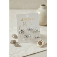 Gümüş Renk Pirinç Bohem Yüzük Kombini BYK4269 TJ-BYK4269
