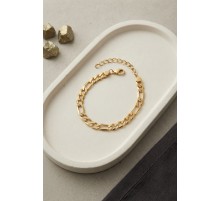 316L Çelik Gold Renk Figaro Zincir Model Erkek Bileklik TJ-EB3810