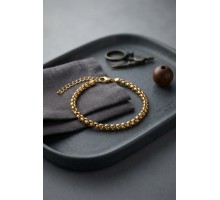 316L Çelik Gold Renk Box Zincir Model Erkek Bileklik TJ-EB3811