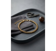 316L Çelik Gold Renk Box Zincir Model Erkek Bileklik TJ-EB3811