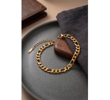 316L Çelik Gold Renk Kuşgözü Zincir Model Erkek Bileklik TJ-EB3836