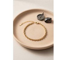 316L Çelik Gold Renk Burgu Zincir Model Erkek Bileklik TJ-EB3837
