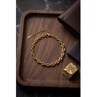 316L Çelik Gold Renk Rolo Zincir Model Erkek Bileklik TJ-EB3839