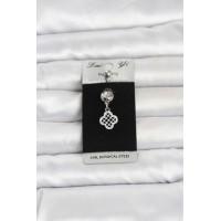 316L Cerrahi Çelik Zirkon Taşlı Sallantılı Yonca Model Göbek Piercing TJ-PR1397