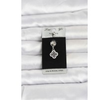 316L Cerrahi Çelik Zirkon Taşlı Sallantılı Yonca Model Göbek Piercing TJ-PR1397