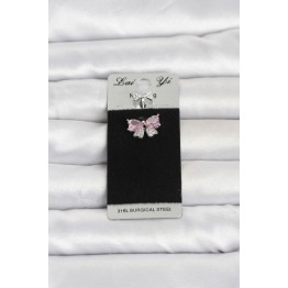 316L Cerrahi Çelik Pembe Fiyonk Model Göbek Piercing TJ-PR1400