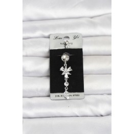 316L Cerrahi Çelik Sallantılı Zirkon Taşlı Model Göbek Piercing TJ-PR1410