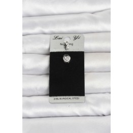316L Cerrahi Çelik Zirkon Taşlı Kalp Model Göbek Piercing TJ-PR1412
