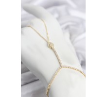 Gold Renk Pirinç Zirkon Taşlı Damla Model Şahmeran TJ-SN767