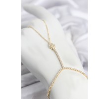 Gold Renk Pirinç Zirkon Taşlı Damla Model Şahmeran TJ-SN767