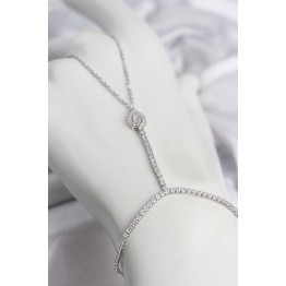 Gümüş Renk Pirinç Zirkon Taşlı Damla Model Şahmeran TJ-SN768